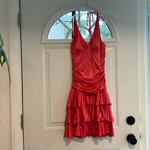 Juniors City Triangles size medium coral dress